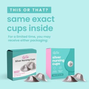 LaVie Silver Nursing Cups, Soothing Protection for Nursing Nipples, Calming Relief for Breastfeeding Moms, Silver Nipple Covers All Natural (Size 1)