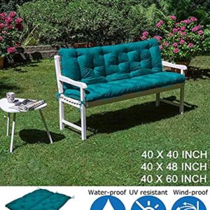 Rlosqvee Porch Swing Cushions, Thicken 4" Outdoor Swing Cushions Replacement Set 2/3 Seater with Back for Outdoor Furniture Patio Garden Bench (Lake Blue 60x40 inch)