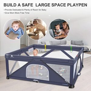 A ALFRESCOOL Foldable Baby Gate Playpen, 71"x71"(35 sq. ft Space), Extra Large Playards for Toddler, Indoor & Outdoor, Kids Activity Center, Suitable for Home Travel Picnic