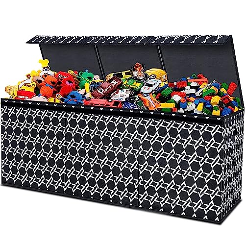 Extra Large Toy Box Chest for Boys Girls, Collapsible Sturdy Kids Storage Bins with Flip-Top Lid & Handles,Large Toy Box Chest Storage Organizer for Nursery,Playroom,Closet,Office 40.6"x14"x16.5"