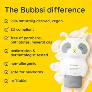 Bubbsi Whipped Coconut Oil Baby Lotion for Eczema, Dry Skin, Baby Acne, KP | Organic Coconut Oil, Shea Butter, Vitamin E | Light, Natural Scent | EU Compliant, Vegan (Refillable, 8oz)