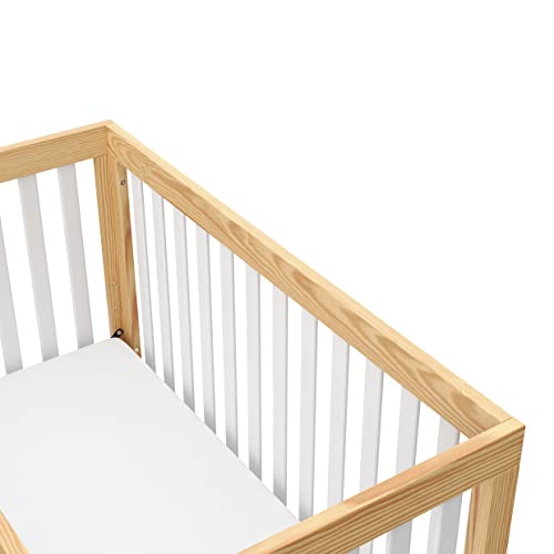 Storkcraft Beckett 3-in-1 Convertible Crib (Natural with White Slats) – Converts from Baby Crib to Toddler Bed and Daybed, Fits Standard Full-Size Crib Mattress, Adjustable Mattress Support Base