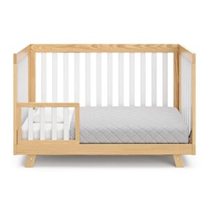 Storkcraft Beckett 3-in-1 Convertible Crib (Natural with White Slats) – Converts from Baby Crib to Toddler Bed and Daybed, Fits Standard Full-Size Crib Mattress, Adjustable Mattress Support Base