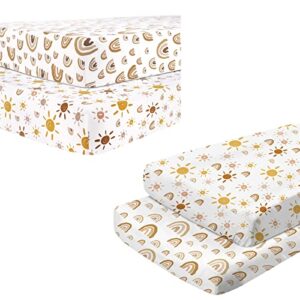 babebay 2 pack crib sheets and 2 pack changing pad cover bundle