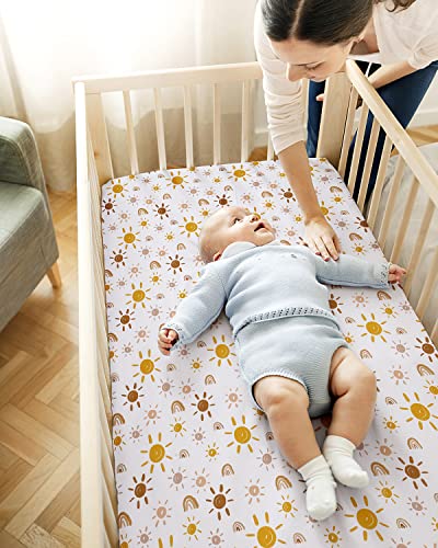 Babebay 2 Pack Crib Sheets and 2 Pack Changing Pad Cover Bundle