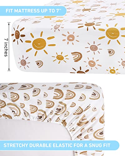 Babebay 2 Pack Crib Sheets and 2 Pack Changing Pad Cover Bundle