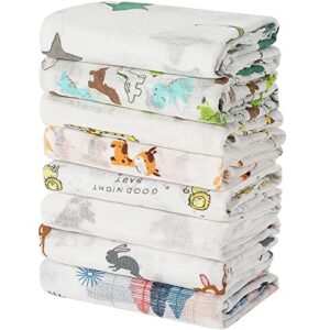 8 pieces baby swaddle blankets infant soft silky bamboo cotton swaddle wrap unisex muslin receiving blanket for newborn