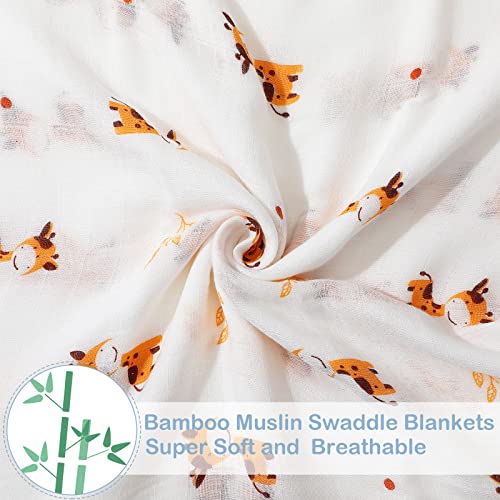 8 Pieces Baby Swaddle Blankets Infant Soft Silky Bamboo Cotton Swaddle Wrap Unisex Muslin Receiving Blanket for Newborn