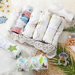 8 Pieces Baby Swaddle Blankets Infant Soft Silky Bamboo Cotton Swaddle Wrap Unisex Muslin Receiving Blanket for Newborn