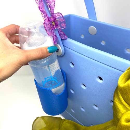BAGLETS - Can Drink & Water Bottle Holder Charm Accessory Compatible with Bogg Bags - Keep Bottles or Drink Cans Handy with your Tote Bag - Fits Inside or Outside of the Bag – Made in USA - Blue