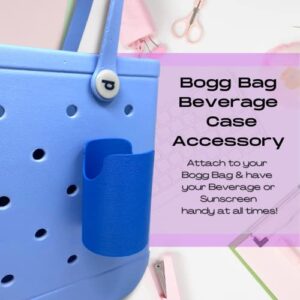 BAGLETS - Can Drink & Water Bottle Holder Charm Accessory Compatible with Bogg Bags - Keep Bottles or Drink Cans Handy with your Tote Bag - Fits Inside or Outside of the Bag – Made in USA - Blue