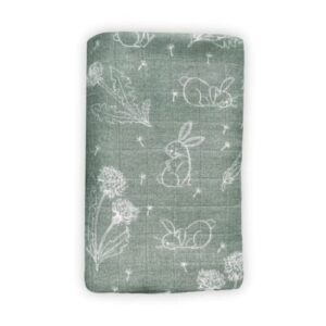 Leyl&Ari Muslin Swaddle Blanket (Sage/Bunny & Dandelion)