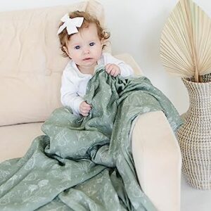 Leyl&Ari Muslin Swaddle Blanket (Sage/Bunny & Dandelion)