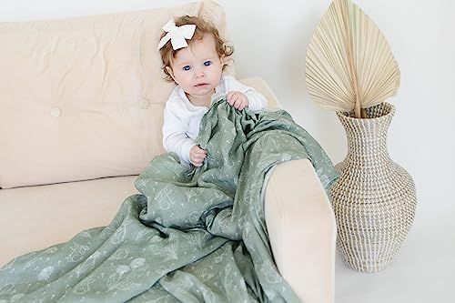 Leyl&Ari Muslin Swaddle Blanket (Sage/Bunny & Dandelion)