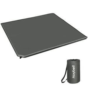 hoybell baby mat compatible with 50x50 inch playpen, self inflating mattress play yard pad with carry case, portable and comfortable – dark grey