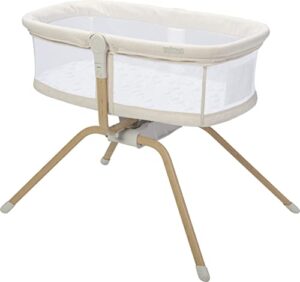 primo little cloud gliding bassinet, portable folding bassinet with travel bag and removable canopy