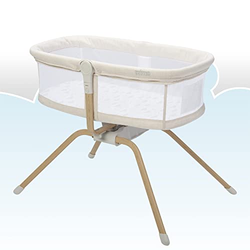 Primo Little Cloud Gliding Bassinet, Portable Folding Bassinet with Travel Bag and Removable Canopy