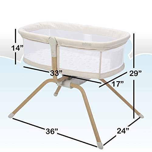 Primo Little Cloud Gliding Bassinet, Portable Folding Bassinet with Travel Bag and Removable Canopy