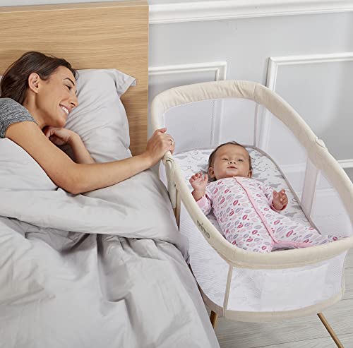 Primo Little Cloud Gliding Bassinet, Portable Folding Bassinet with Travel Bag and Removable Canopy