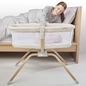 Primo Little Cloud Gliding Bassinet, Portable Folding Bassinet with Travel Bag and Removable Canopy