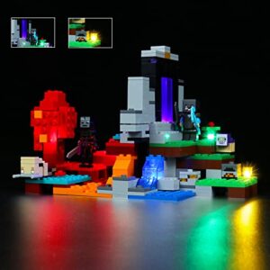 brickbling light kit for lego minecraft the ruined portal 21172 building kit, led lighting for lego minecraft set (no model, only lights)