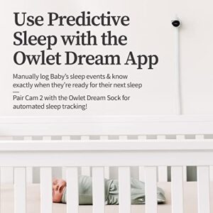 Owlet Cam 2 - Video Baby Monitor with Camera and Audio - Stream 1080p HD Video with Night Vision, 4X Zoom, Wide Angle View, and Sound, Motion and Cry Notifications - White