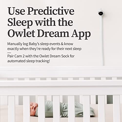 Owlet Cam 2 - Video Baby Monitor with Camera and Audio - Stream 1080p HD Video with Night Vision, 4X Zoom, Wide Angle View, and Sound, Motion and Cry Notifications - White