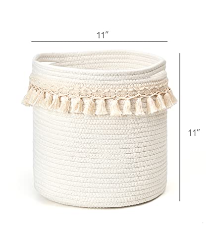 Mkono Macrame Storage Baskets Boho Decor Box Nursery Baby Basket, Set of 3