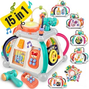toys for 1 year old boy birthday gift, 15-in-1 activity cube toys for 1 + year old boy baby toys 6 to 12 months one year old boy birthday gift 1 year old infant toys 6 month old baby toys 12-18 months