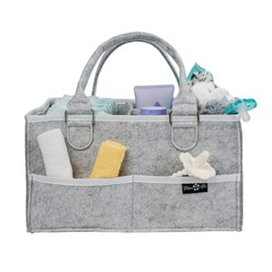 blossom aster - baby diaper caddy organizer | car storage tote bag | nursery storage bin | shower basket for newborn boy and girl