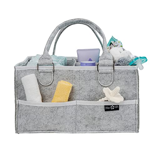 Blossom Aster - Baby Diaper Caddy Organizer | Car Storage Tote Bag | Nursery Storage Bin | Shower Basket for Newborn Boy and Girl