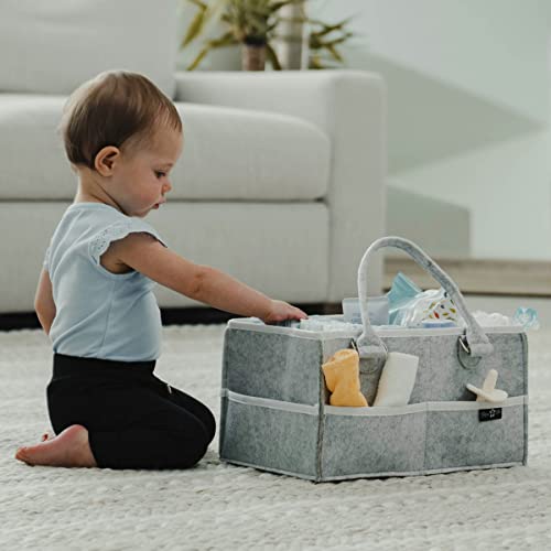 Blossom Aster - Baby Diaper Caddy Organizer | Car Storage Tote Bag | Nursery Storage Bin | Shower Basket for Newborn Boy and Girl