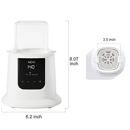 NCVI Baby Bottle Warmer, Milk Warmer Fast Heating, Defrosting Food Heater, Steam Sterilizer, with LCD Display, Timer, Temperature Control, Auto Shut-Off, BPA Free, for Breastmilk, Formula and Food