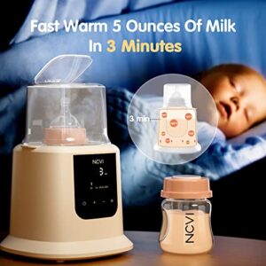 NCVI Baby Bottle Warmer, Milk Warmer Fast Heating, Defrosting Food Heater, Steam Sterilizer, with LCD Display, Timer, Temperature Control, Auto Shut-Off, BPA Free, for Breastmilk, Formula and Food