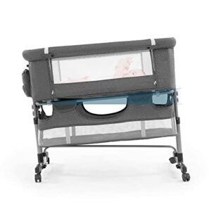 Baby Crib,3 in 1 Bedside Crib Adjustable Portable Bed for Infant,Baby Bassinet Baby Newborn Must Have Bed,Grey