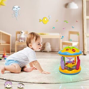 M SANMERSEN Baby Toys 6 to 12 Months - Ocean Projector Light Up Musical for 12-18 Crawling Learning Tummy Time 1 2 3 Year Old Infant Boys Girls Gifts