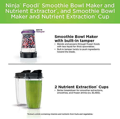 Ninja SS101 Foodi Shakes and Nutrient Extractor Machine* smartTORQUE 4 Preset Auto-iQ, One Base - Multifunction, RENEWED Silver