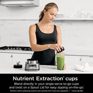 Ninja SS101 Foodi Shakes and Nutrient Extractor Machine* smartTORQUE 4 Preset Auto-iQ, One Base - Multifunction, RENEWED Silver