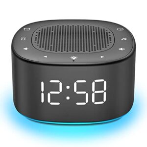 housbay sound machine with alarm clock- 2 in 1, 18 soothing sounds, digital clock with dimmer, 7 color night light with on/off options, sleep timer, white noise machine for sleeping