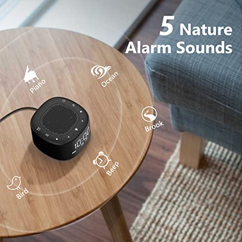 Housbay Sound Machine with Alarm Clock- 2 in 1, 18 Soothing Sounds, Digital Clock with Dimmer, 7 Color Night Light with ON/Off Options, Sleep Timer, White Noise Machine for Sleeping