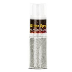 go ho hair and body glitter spray,festival glitter powder makeup for hair/body/clothes,silver glitter spray loose sparkle powder makeup for body highlighter,festival rave accessories,10g