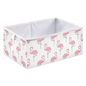 flamingo cube storage bin collapsible storage bins waterproof toy basket for cube organizer bins for nursery toys kids books closet shelf office - 15.75x10.63x6.96 in
