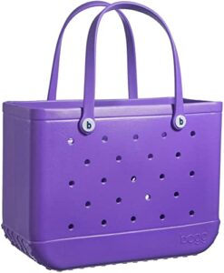 oversizedrubber beach bag waterproof eva portable handbag travel bags with holes tote bag for beach outdoor boat pool work sports (purple, oversized)