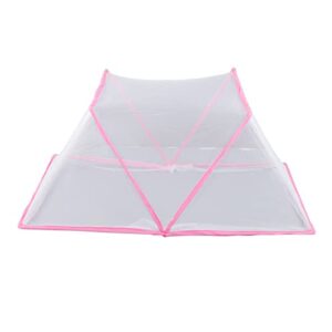 hztyyier net tent foldable portable kid polyester bed curtain mini screen mesh tent for baby kids students(pink) baby mosquito nets
