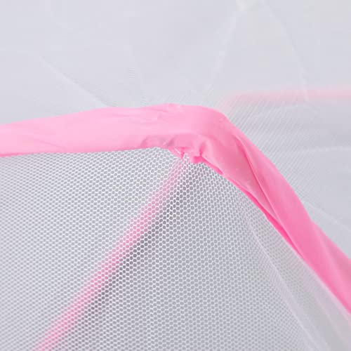 Hztyyier Net Tent Foldable Portable Kid Polyester Bed Curtain Mini Screen Mesh Tent for Baby Kids Students(Pink) Baby Mosquito Nets