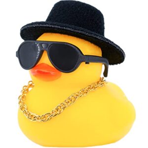 mumyer rubber duck car ornaments duck car dashboard decorations for car dashboard decoration accessories with mini hat swim ring necklace and sunglasses