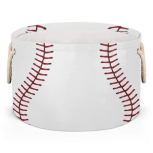 auuxva baseball lace round storage basket collapsible laundry baskets cube storage boxes bins for bedroom shelf bathroom toy organizer