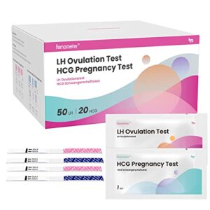 femometer 50 ovulation test strips and 20 pregnancy test strips, over 99% accurate & easy to use