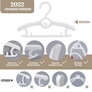 HOUÍSM Baby Hangers Adjustable for Nursery, 20Pack Cream White Baby Clothes Hangers, Cascading Fox Rack for Newborn Infant Toddler Child Closet, Boy Girl Connecting Bottom Hangers with Coat & Pants