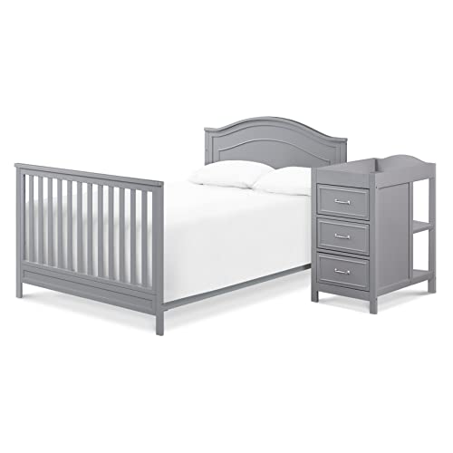 DaVinci Charlie 4-in-1 Convertible Crib and Changer Combo in Grey